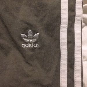 Green adidas 3 stripe leggings